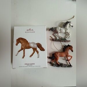 Lot Of 3 2019 HALLMARK KEEPSAKE ORNAMENT DREAM HORSE APPALOOSA + 2 Extras Xmas